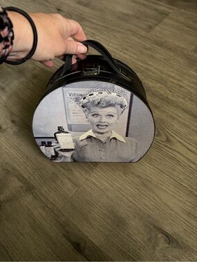 Black Vintage-Inspired Round Top Handle Bag-I Love Lucy vintage bag!